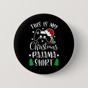 Chapa Redonda De 5 Cm Este es mi Navidad Pajama Funny Video Game Chris