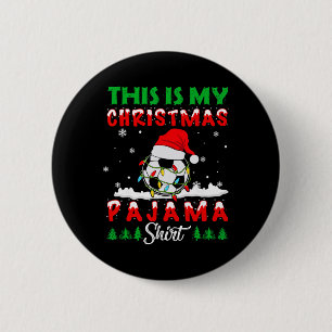 Chapa Redonda De 5 Cm Este Es Mi Sombrero De Santa De Fútbol De Pijama D