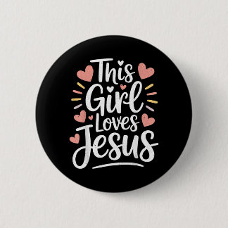 Chapa Redonda De 5 Cm Este regalo de niña ama a Jesús para niño cristian