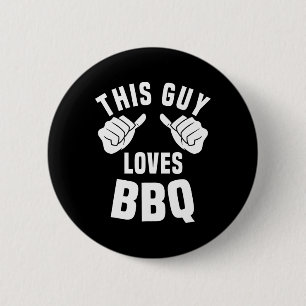 Chapa Redonda De 5 Cm Este Tipo Ama El Disfraz De Bbq Divertido Fumando 
