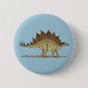 Chapa Redonda De 5 Cm Estegosaurio de Dinosaurio Jurásico