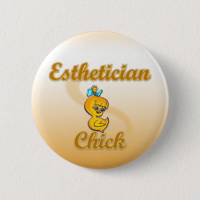 Chapa Redonda De 5 Cm Esthitician Chick (Anverso)