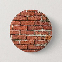 Chapa Redonda De 5 Cm Estilizada pared urbana de ladrillo rojo