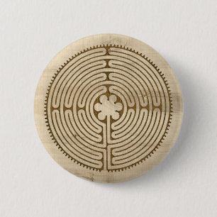 Chapa Redonda De 5 Cm Estilo antiguo de Chartres Labyrinth + sus ideas