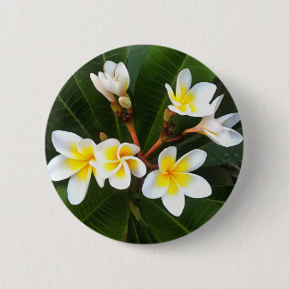 Chapa Redonda De 5 Cm Estilo artístico de clúster de flor frangipano