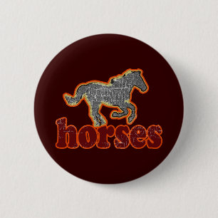 Chapa Redonda De 5 Cm estilo de campo animal de caballos