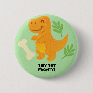 Chapa Redonda De 5 Cm Estilo de Crayón Editable – Dinosaurio Roarsome