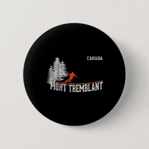 Chapa Redonda De 5 Cm Estilo de los 80 Mont Tremblant Can. Esquí Antiguo