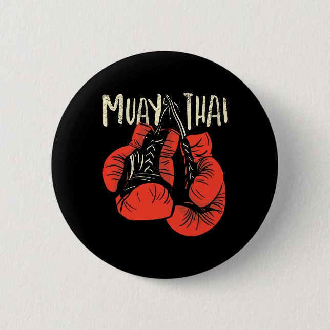 Chapa Redonda De 5 Cm Estilo de lucha de boxeo tailandés fiero para kick (Anverso)
