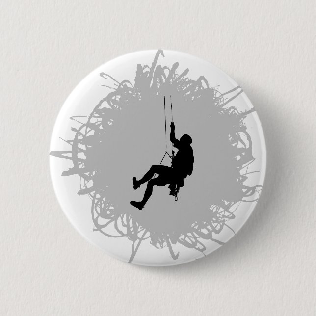 Chapa Redonda De 5 Cm Estilo del garabato de la escalada (Anverso)