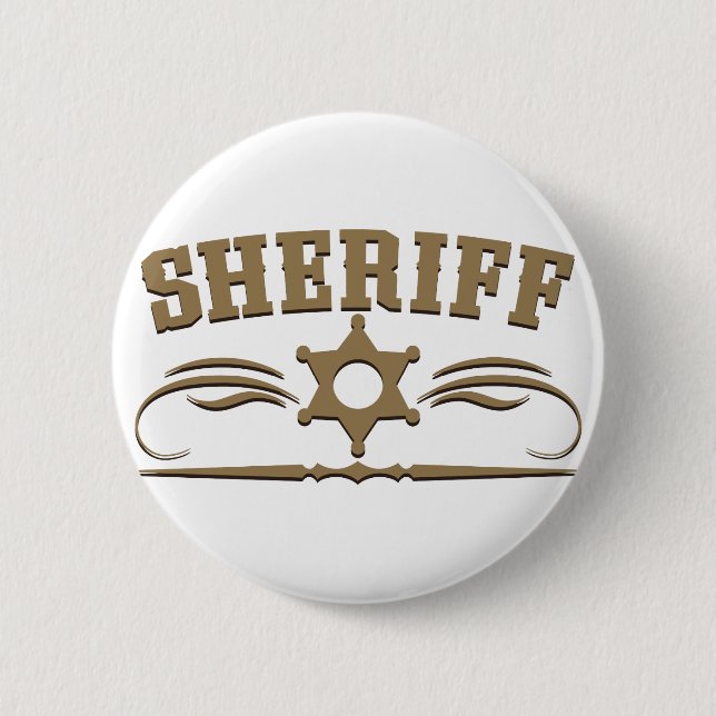 Chapa Redonda De 5 Cm Estilo occidental del sheriff (Anverso)