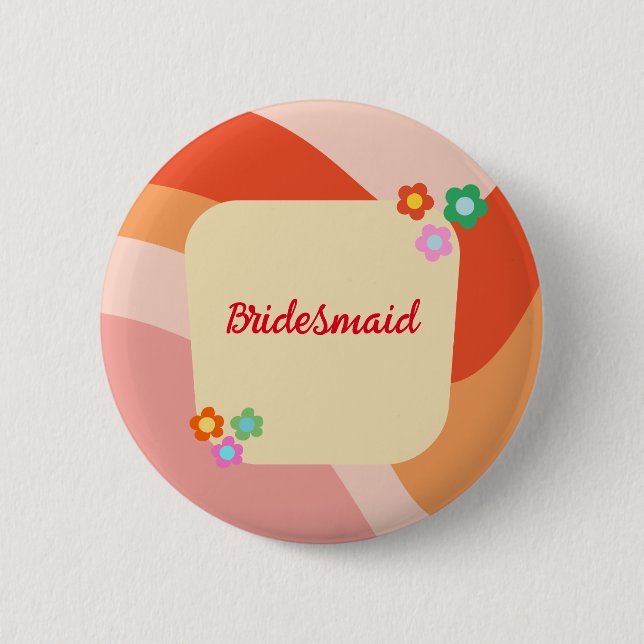 Chapa Redonda De 5 Cm Estilo retro groovy (Anverso)