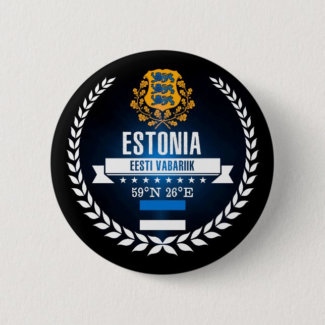 Chapa Redonda De 5 Cm Estonia (Anverso)