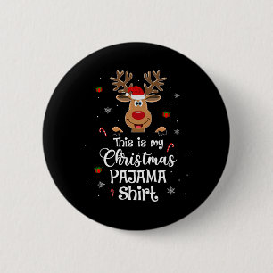 Chapa Redonda De 5 Cm Estos son mis Navidades Navidades Pajama Divertido