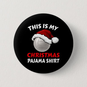 Chapa Redonda De 5 Cm Estos son mis Navidades Pajama Funny Volleyball Xm