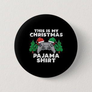 Chapa Redonda De 5 Cm Estos son mis Navidades Pajama Video Games Boys Me