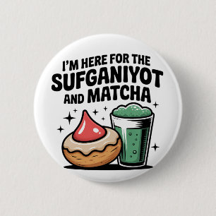 Chapa Redonda De 5 Cm Estoy Aquí Por Sufganiyot Y Matcha Hanukkah Jew