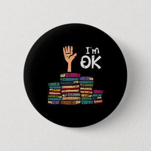 Chapa Redonda De 5 Cm Estoy Bien Divertido Leer Libro Lectura Biblioteca