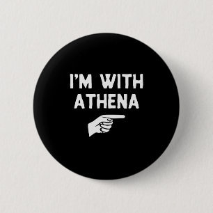 Chapa Redonda De 5 Cm Estoy con Athena Disfraz divertido de Halloween pa