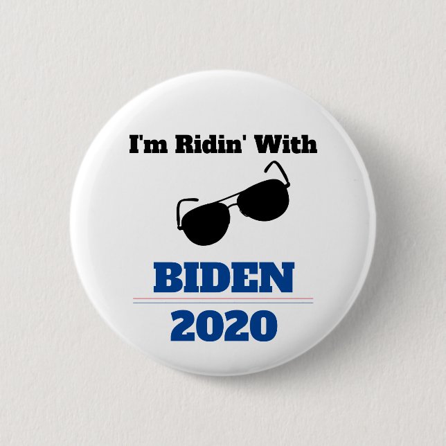 Chapa Redonda De 5 Cm Estoy con Biden en 2020 (Anverso)