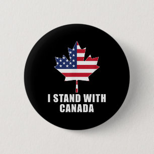 Chapa Redonda De 5 Cm Estoy con Canadá América Bandera Canadiense T-sh