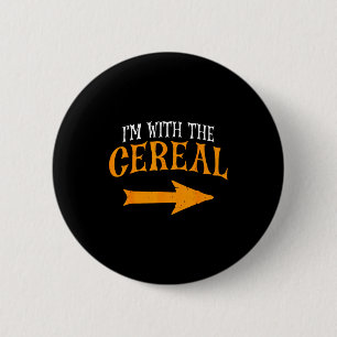 Chapa Redonda De 5 Cm Estoy con disfraz de Halloween de Cereal Divertido