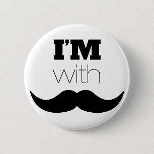 Chapa Redonda De 5 Cm Estoy con Mustache