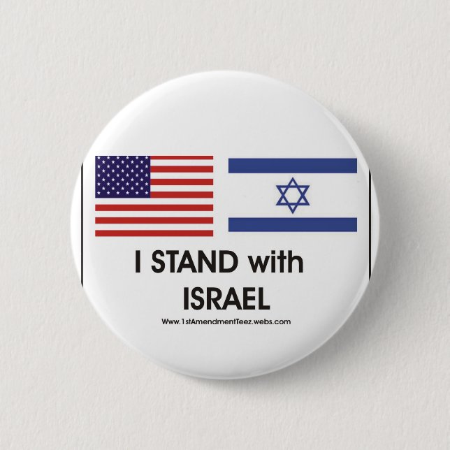 Chapa Redonda De 5 Cm Estoy de pie con Israel (Anverso)