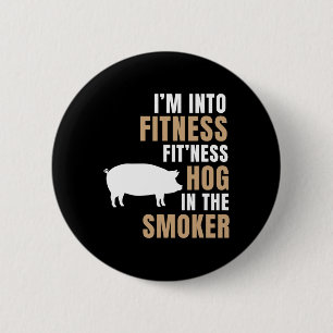 Chapa Redonda De 5 Cm Estoy en Fitness Hog Bbq Smoker Roaster Funny Pig