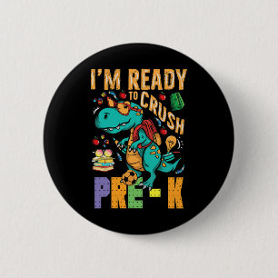Chapa Redonda De 5 Cm Estoy listo para aplastar el camión monstruo Pre-k