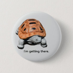 Chapa Redonda De 5 Cm Estoy llegando, botones de Tortuga de Caja persona