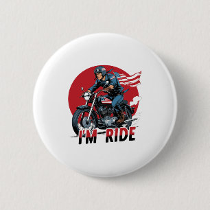 Chapa Redonda De 5 Cm ESTOY MONTADO � Motocicleta