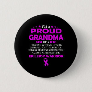 Chapa Redonda De 5 Cm Estoy orgullosa abuela de la guerrera epilepsia t