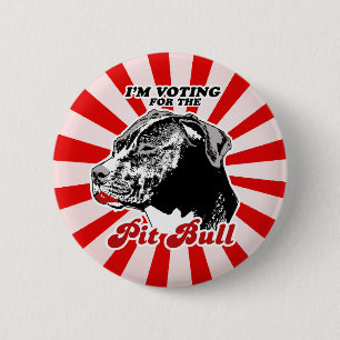 Chapa Redonda De 5 Cm Estoy votando por el pitbull