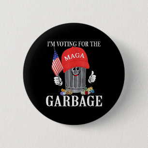 Chapa Redonda De 5 Cm Estoy votando por la basura