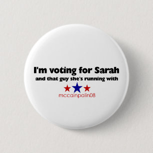 Chapa Redonda De 5 Cm Estoy votando por Sarah