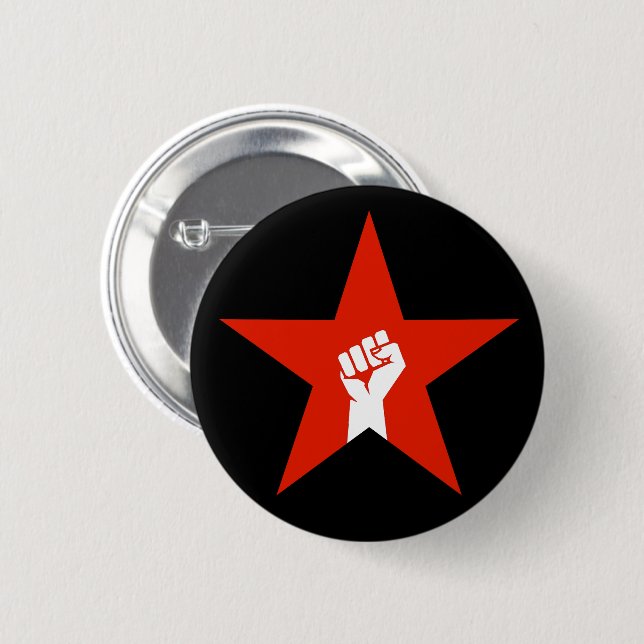 Chapa Redonda De 5 Cm Estrella antifascista (Anverso y reverso)