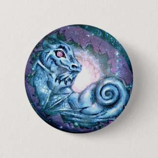 Chapa Redonda De 5 Cm Estrella azul del dragón