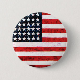 Chapa Redonda De 5 Cm Estrella con franjas - Bandera Americana