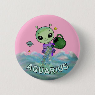 Chapa Redonda De 5 Cm Estrella de Aquarius, portador de agua, estrella d