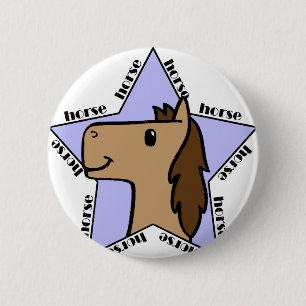Chapa Redonda De 5 Cm Estrella de caballo