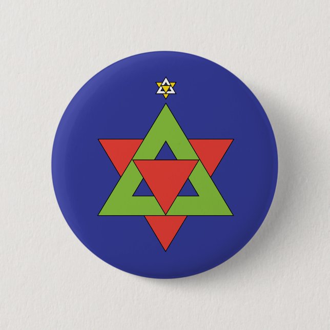 Chapa Redonda De 5 Cm Estrella de David navidades (Anverso)