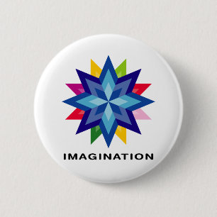 Chapa Redonda De 5 Cm Estrella de imaginación