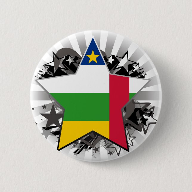 Chapa Redonda De 5 Cm Estrella de la República Centroafricana (Anverso)
