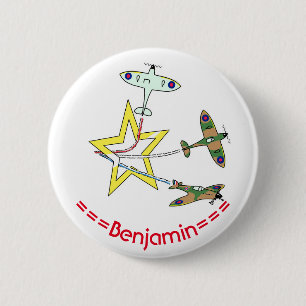 Chapa Redonda De 5 Cm Estrella de Spitfire de 6 cm de insignia redonda
