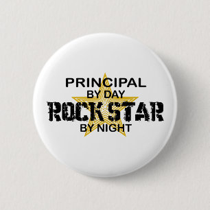 Chapa Redonda De 5 Cm Estrella del rock principal por noche