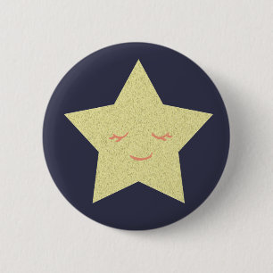 Chapa Redonda De 5 Cm Estrella feliz
