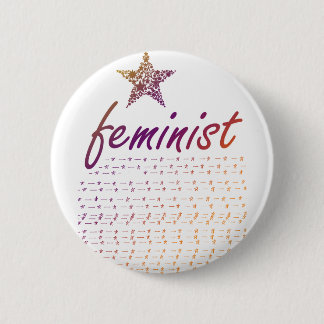 Chapa Redonda De 5 Cm Estrella feminista