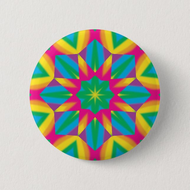 Chapa Redonda De 5 Cm Estrella pop retro (Anverso)