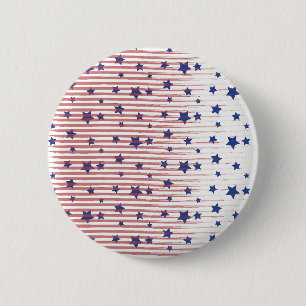 Chapa Redonda De 5 Cm Estrellas de arte de la bandera estadounidense y M
